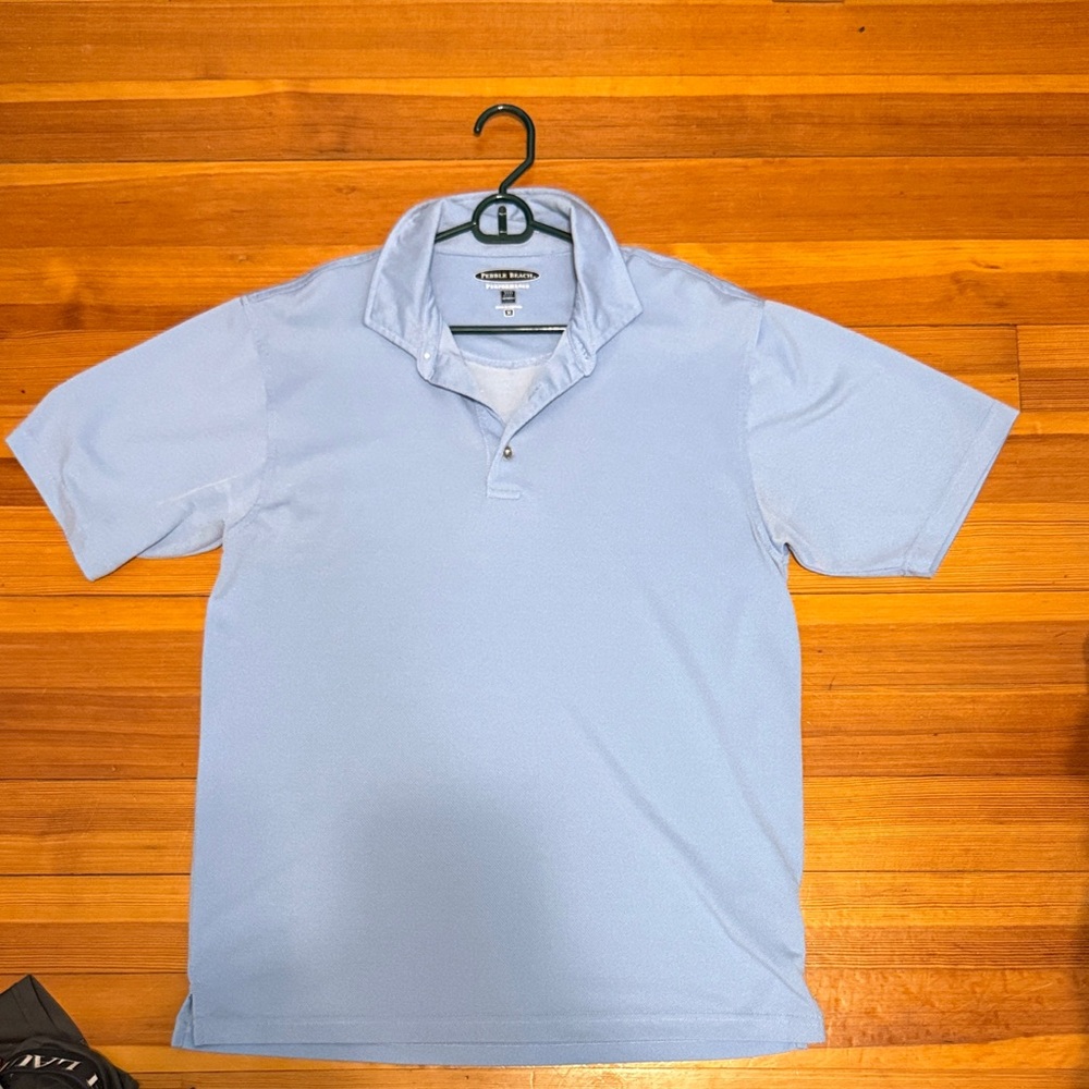 Pebble Beach Performance Men's Light Blue Polo Shirt